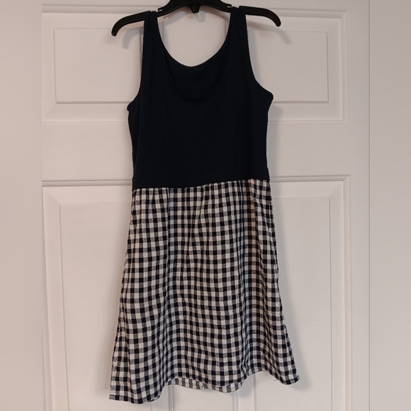 Old Navy checkerboard blue white dress size 6-7 - Picture 2 of 5